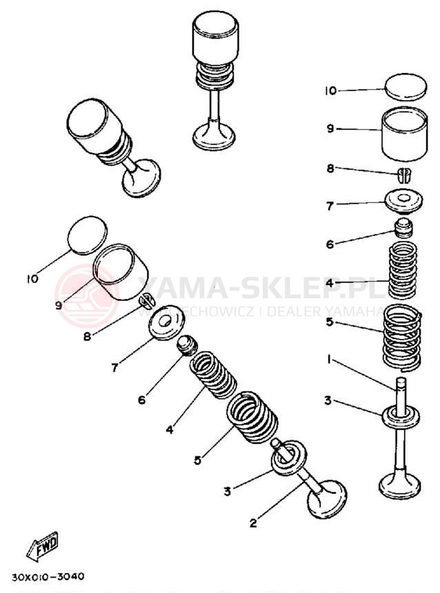 Schemat "zawory" do Yamaha XT350N/XT350NC