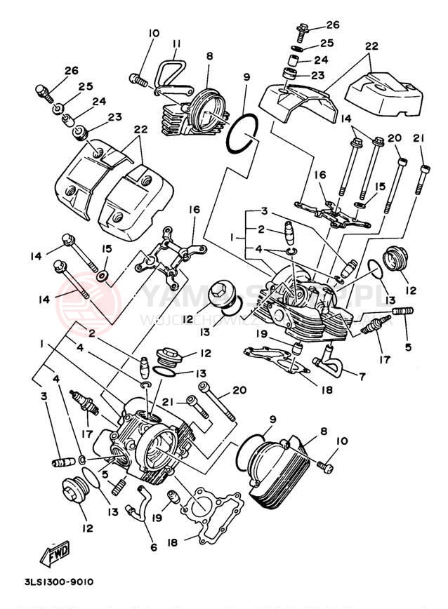 Schemat "głowica" do Yamaha VIRAGO 250 XV250N/XV250NC