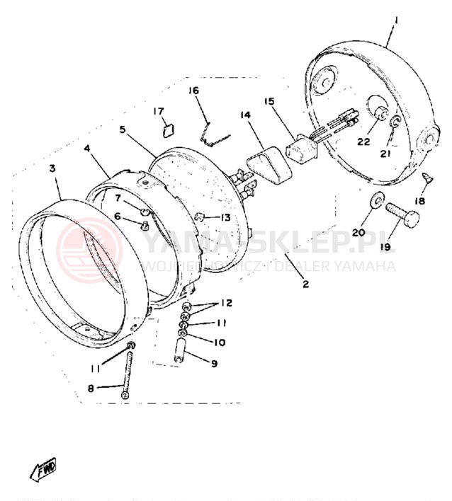 Schemat "Lampa przód" do Yamaha DT175C