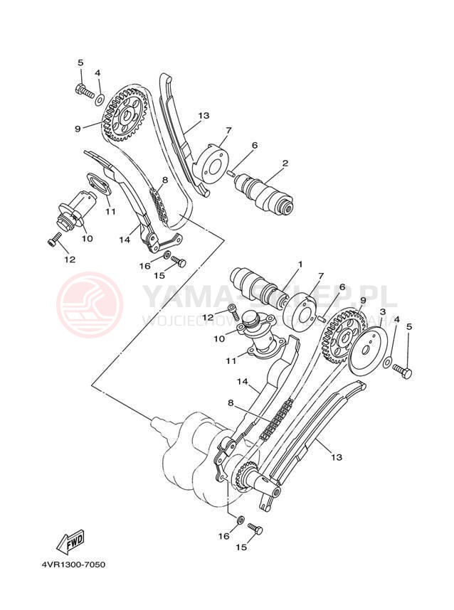 Schemat "Rozrząd - łańcuszek" do Yamaha V STAR CUSTOM XVS65S/XVS65SC
