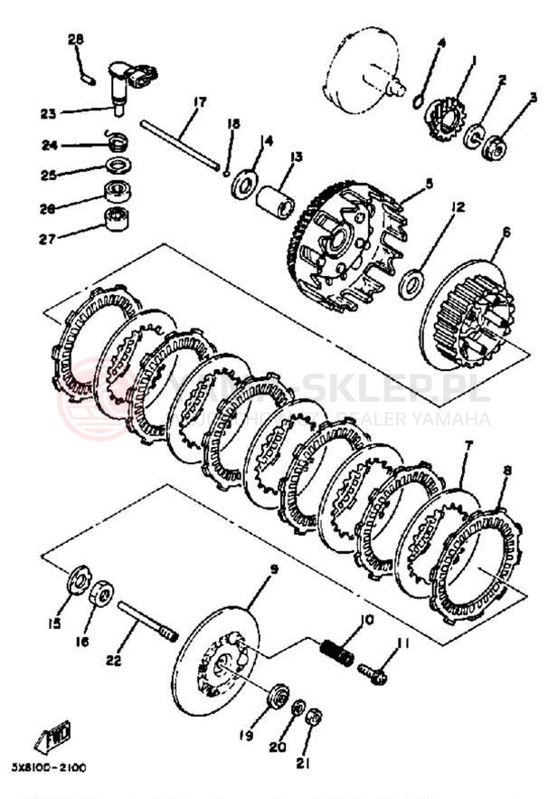 Schemat "sprzęgło" do Yamaha IT175K