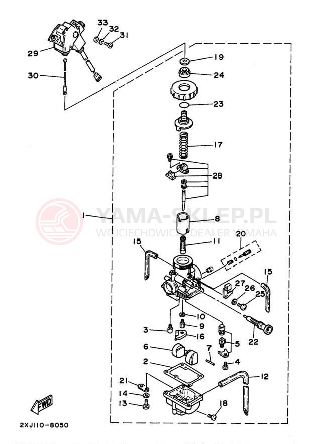 Schemat "Gaźnik" do Yamaha BLASTER YFS200K