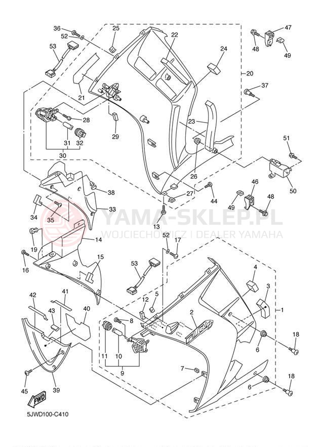 Schemat "elementy nadwozia" do Yamaha FJR1300ABS FJR13AT/FJR13ATC