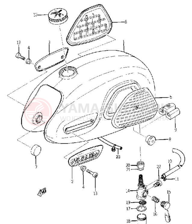 Schemat "zbiornik paliwa" do Yamaha YG1
