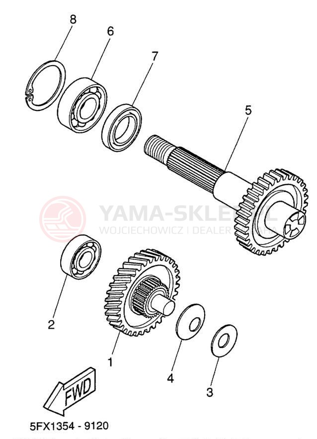 Schemat "Skrzynia biegów " do Yamaha ZUMA II CW50N
