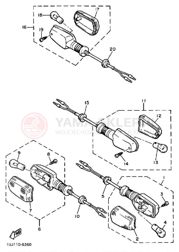 Schemat "kierunkowskazy" do Yamaha RADIAN YX600TC/YX600T