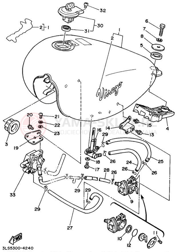 Schemat "zbiornik paliwa" do Yamaha VIRAGO 250 XV250G/XV250GC