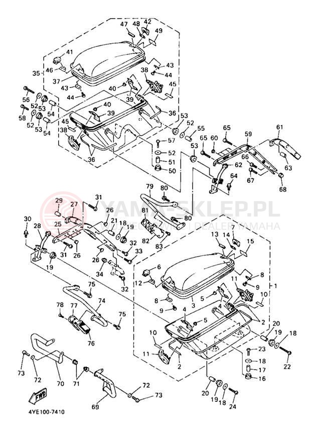 Schemat "Kufry boczne" do Yamaha XVZ13LTJ/XVZ13LTJC