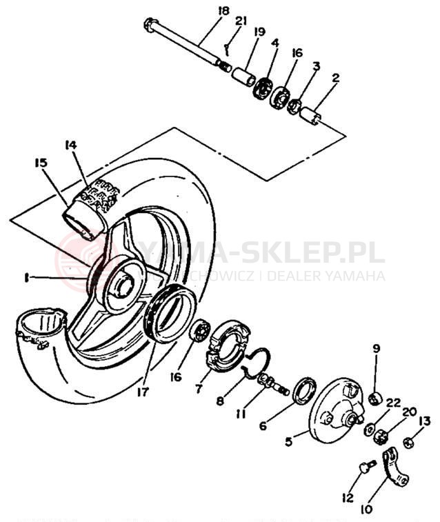 Schemat "Koło przód" do Yamaha Y-ZINGER PW50F