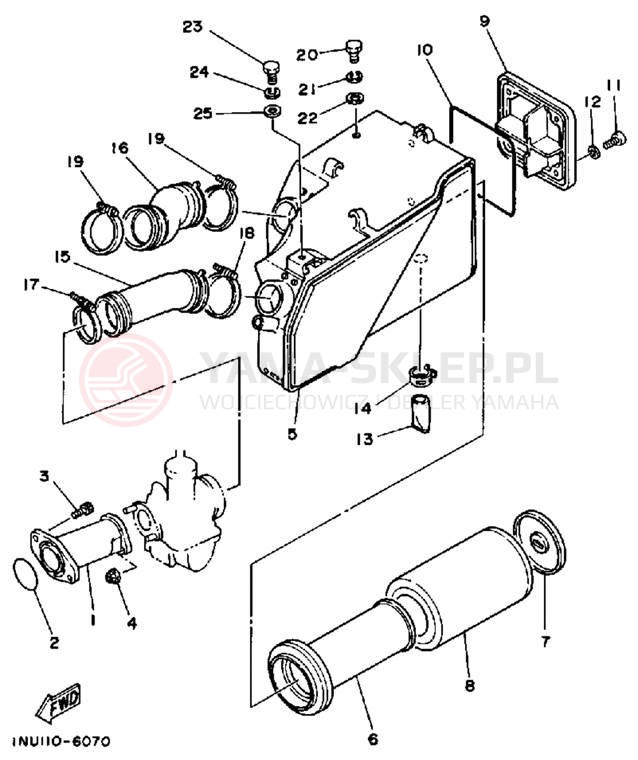 Schemat "Filtr powietrza" do Yamaha YFM200DXS