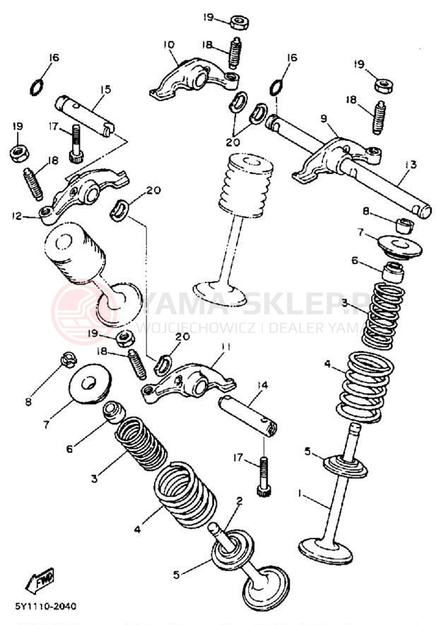 Schemat "zawory" do Yamaha XT600TC/XT600T