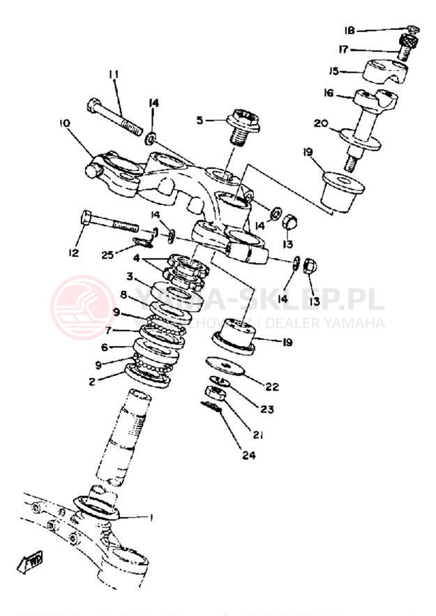Schemat "Półki zawieszenia" do Yamaha XS650SH