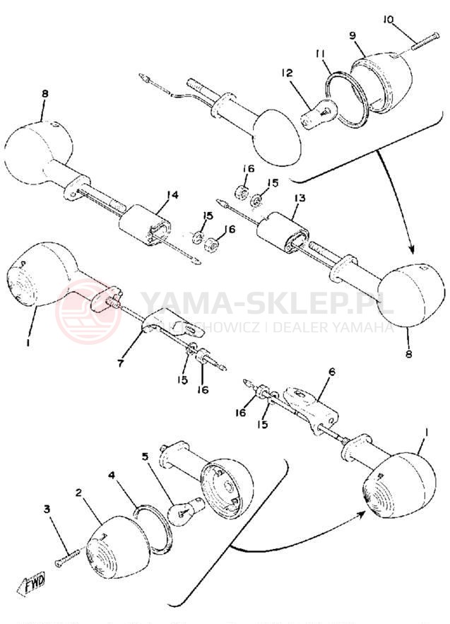 Schemat "kierunkowskazy" do Yamaha RS100C