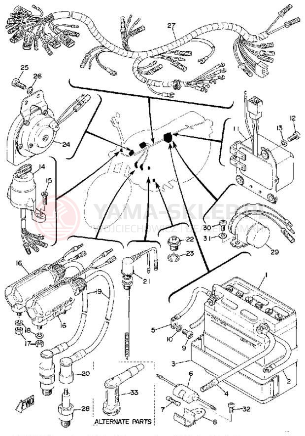 Schemat "układ elektryczny" do Yamaha RD200A