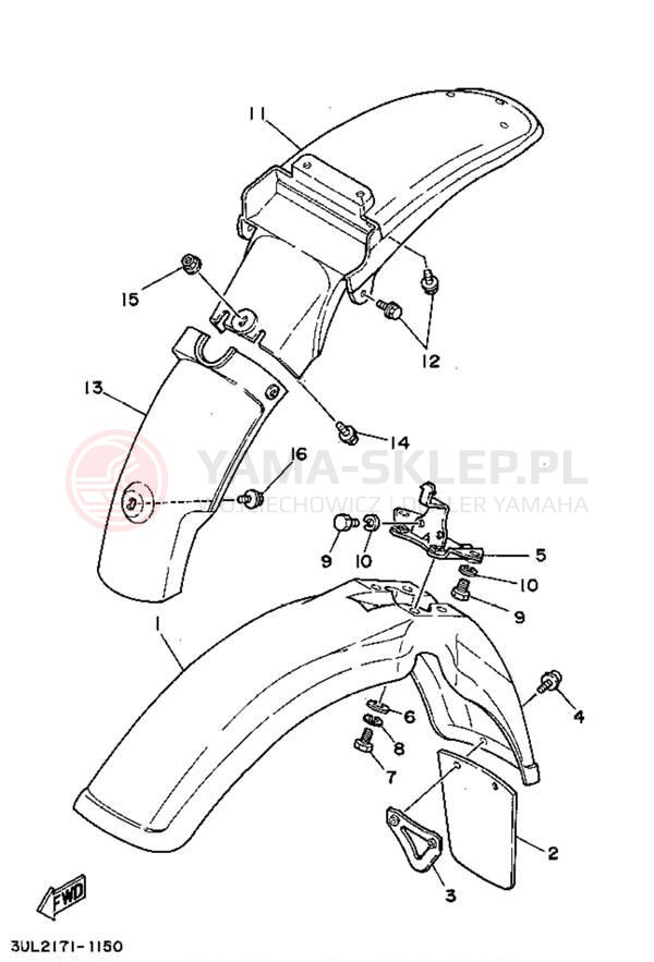 Schemat "błotnik" do Yamaha RT100G