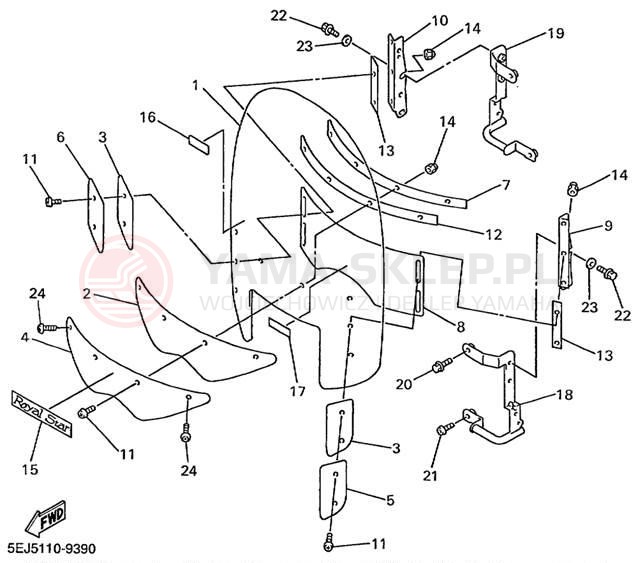 Schemat "elementy nadwozia" do Yamaha XVZ13ATL/XVZ13ATLC