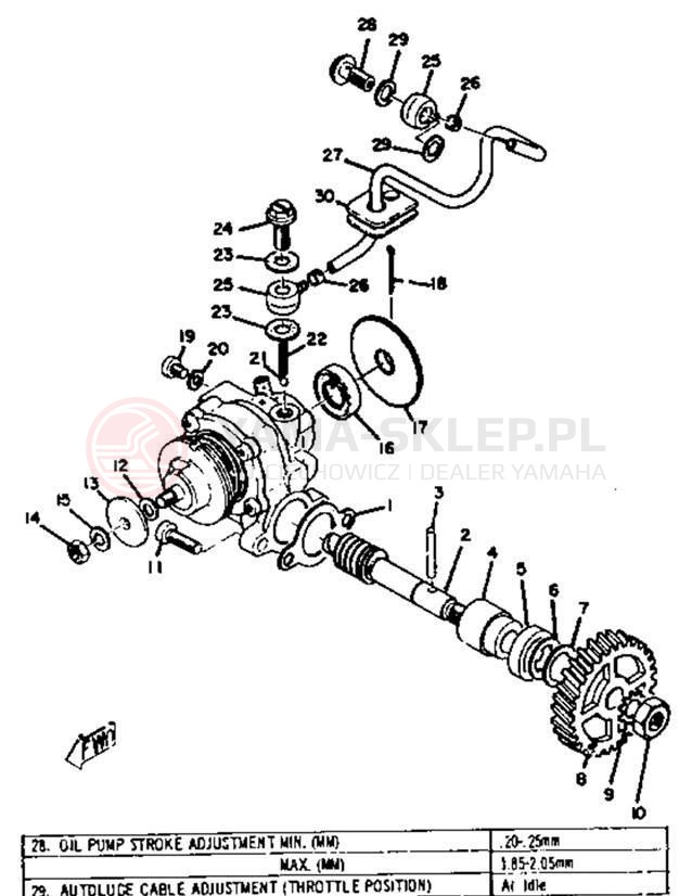 Schemat "Pompa olejowa" do Yamaha HT1