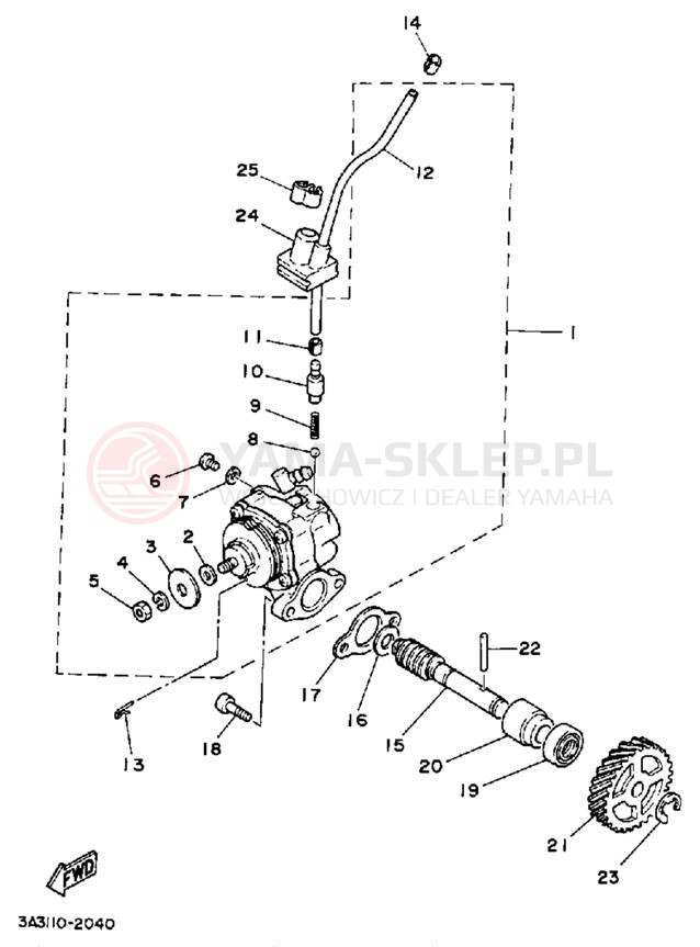 Schemat "Pompa olejowa" do Yamaha RT100A