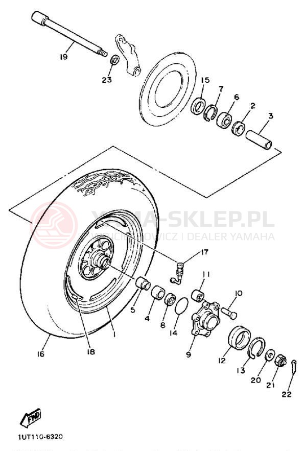 Schemat "Koło tył" do Yamaha V-MAX 1200 VMX12W/VMX12WC
