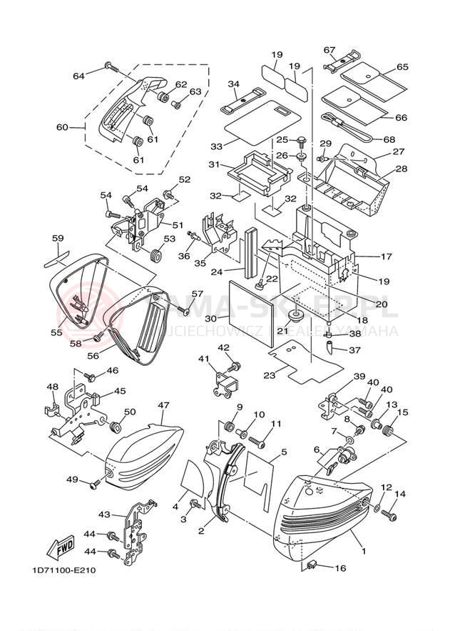 Schemat "Pokrywa boczna" do Yamaha STRATOLINER XV19CTYCS/XV19CTYS