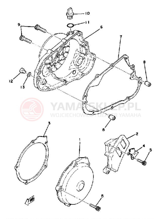 Schemat "Pokrywa silnika" do Yamaha IT175D