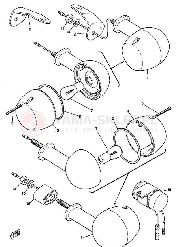 Schemat "kierunkowskazy" do Yamaha HS1B