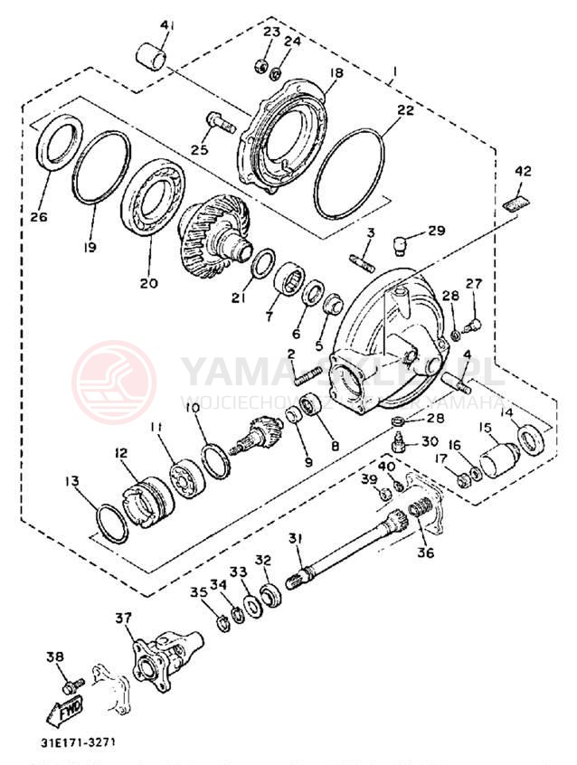 Schemat "Wał napędowy" do Yamaha MAXIM XJ700N/XJ700NC