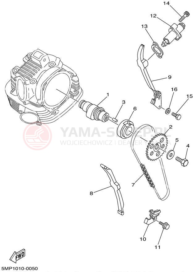 Schemat "Rozrząd - łańcuszek" do Yamaha XT225 XT225N/XT225NC