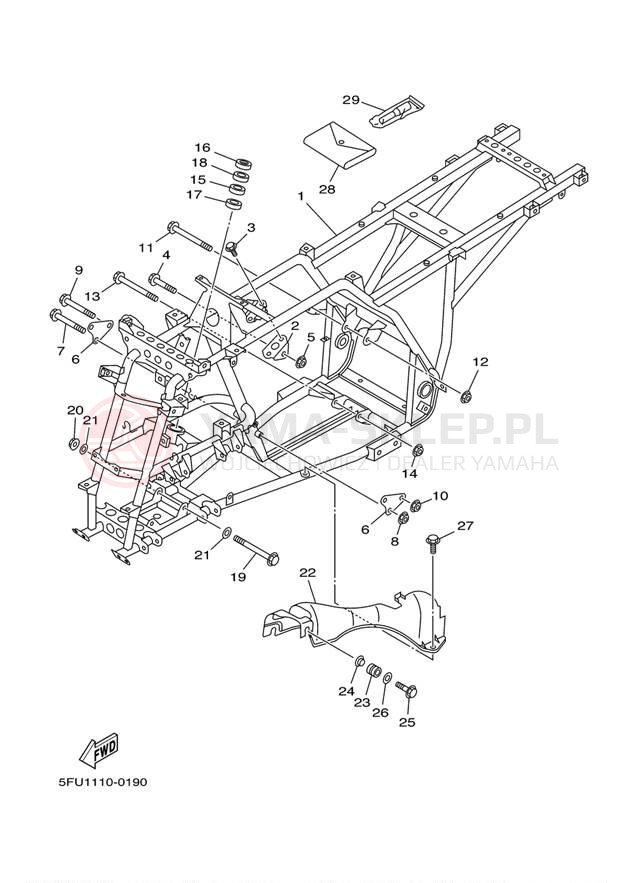 Schemat "rama" do Yamaha BIG BEAR BUCKMASTER YFM400FHM