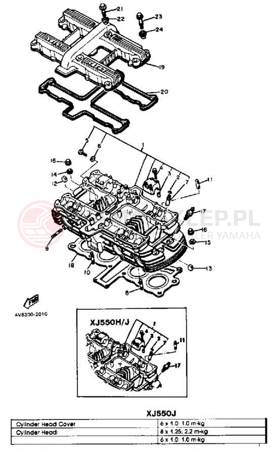 Schemat "głowica" do Yamaha XJ550J