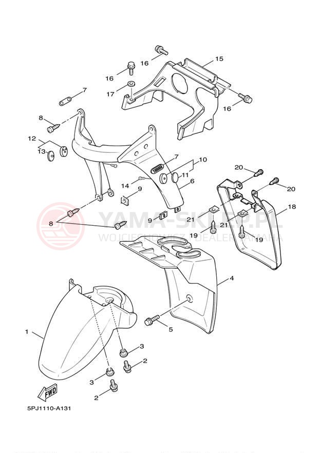 Schemat "błotnik" do Yamaha ZUMA YW50S