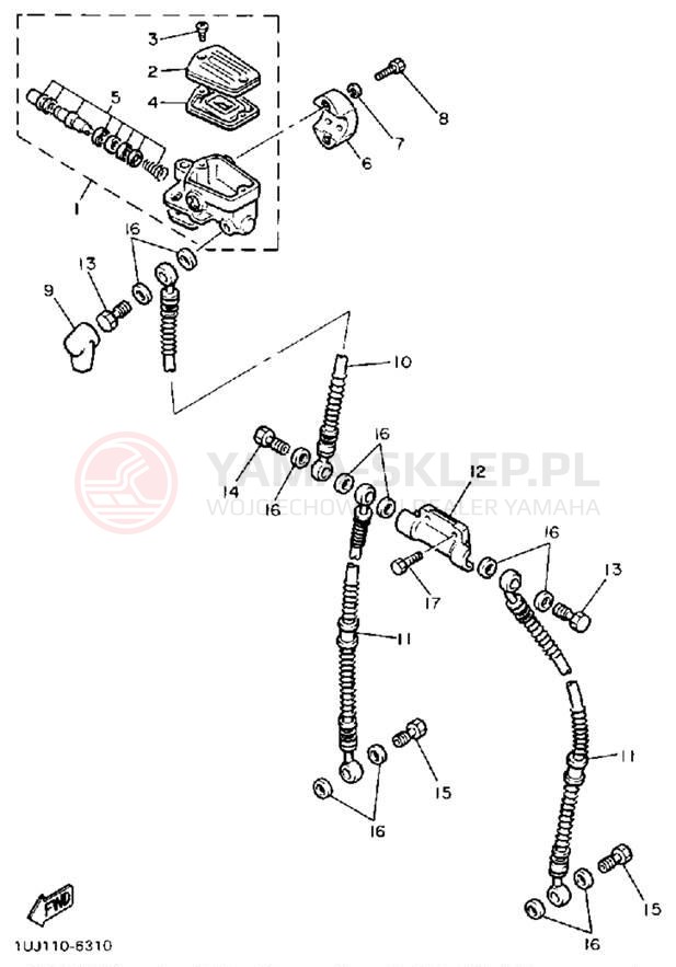 Schemat "Pompa hamulcowa przednia" do Yamaha RADIAN YX600W/YX600WC