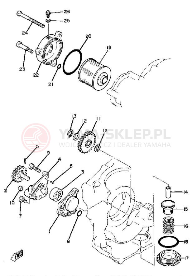 Schemat "Pompa olejowa" do Yamaha TT250G