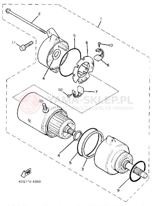 Schemat "rozrusznik" do Yamaha VIRAGO 1100 XV1100U/XV1100UC