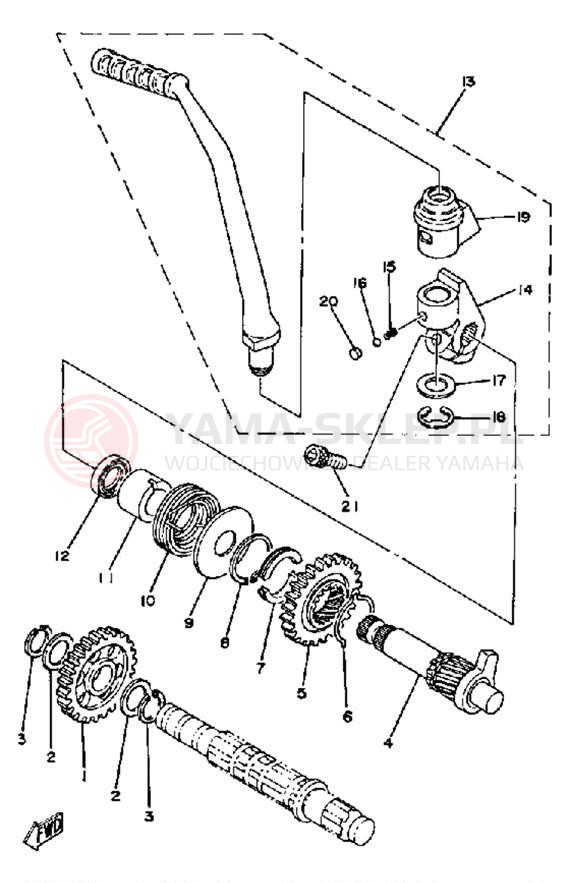 Schemat "kopniak" do Yamaha YZ100H