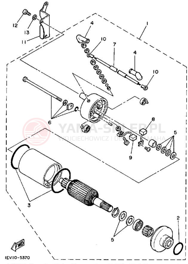 Schemat "rozrusznik" do Yamaha MOTO-4 YFM200DXT