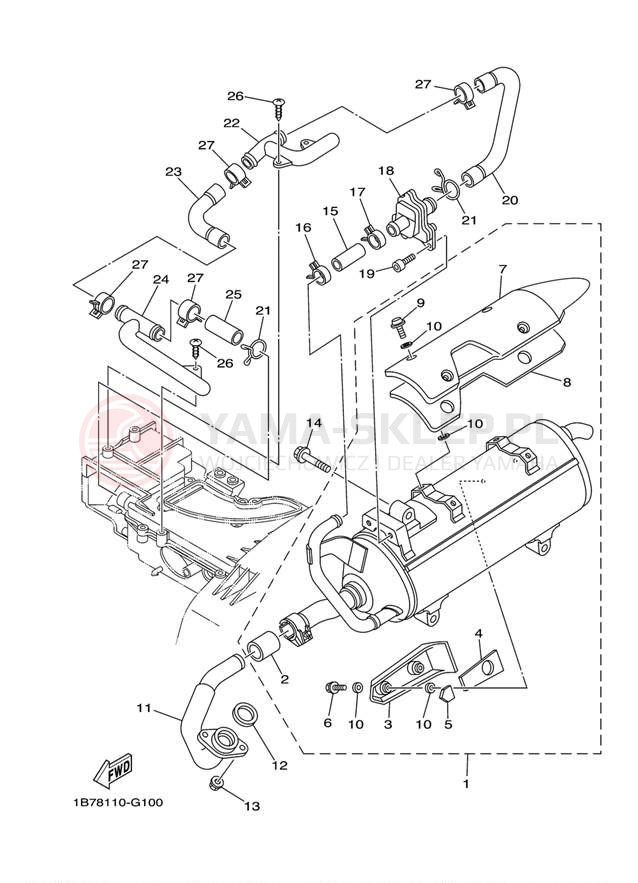 Schemat "Wydech końcowy" do Yamaha MORPHOUS CP250XL