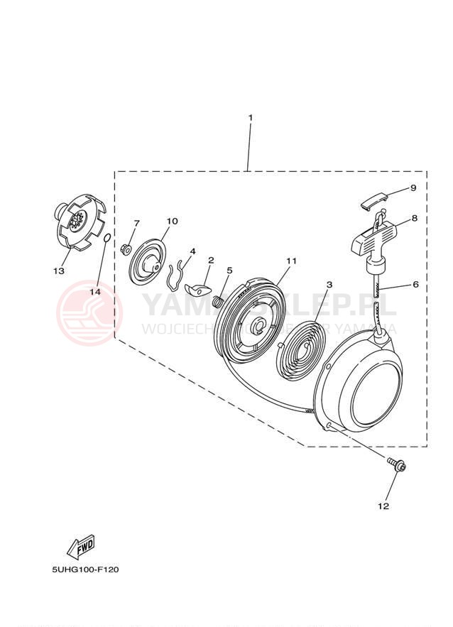 Schemat "rozrusznik" do Yamaha GRIZZLY 350 4WD YFM35FGW
