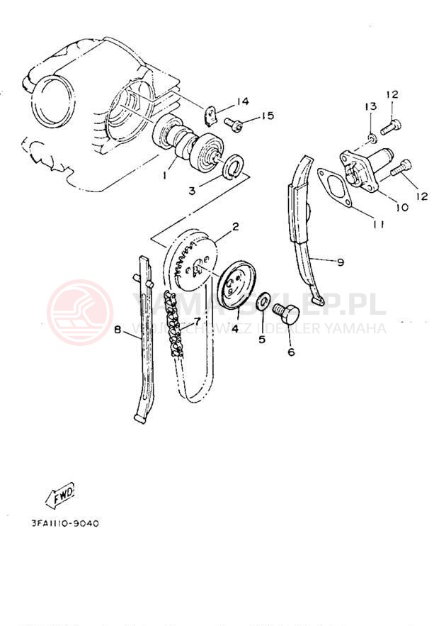 Schemat "Rozrząd - łańcuszek" do Yamaha BREEZE YFA1F