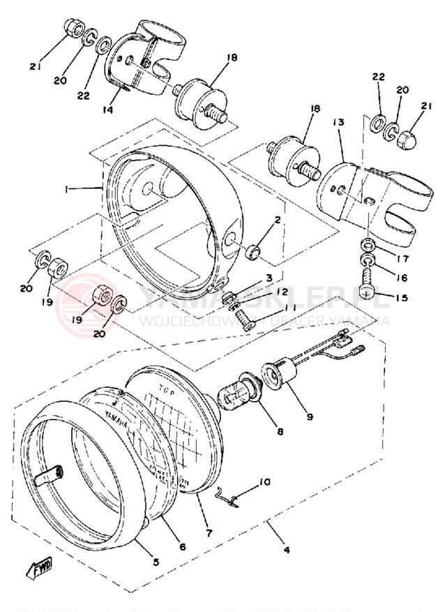 Schemat "Lampa przód" do Yamaha IT250E/IT400E