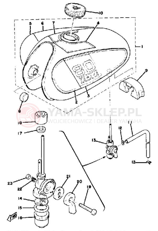 Schemat "zbiornik paliwa" do Yamaha GTMXC/GT80C