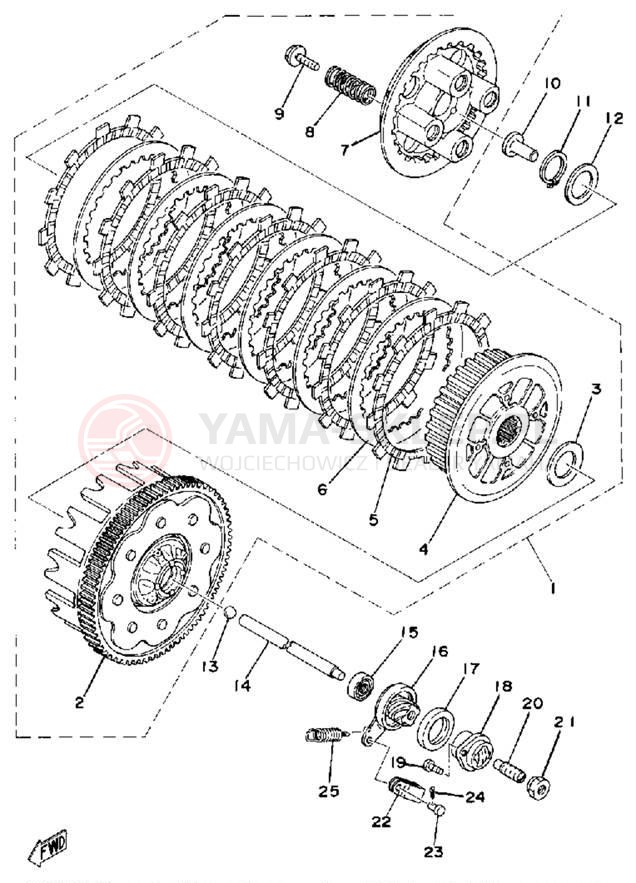 Schemat "sprzęgło" do Yamaha XS360_2D
