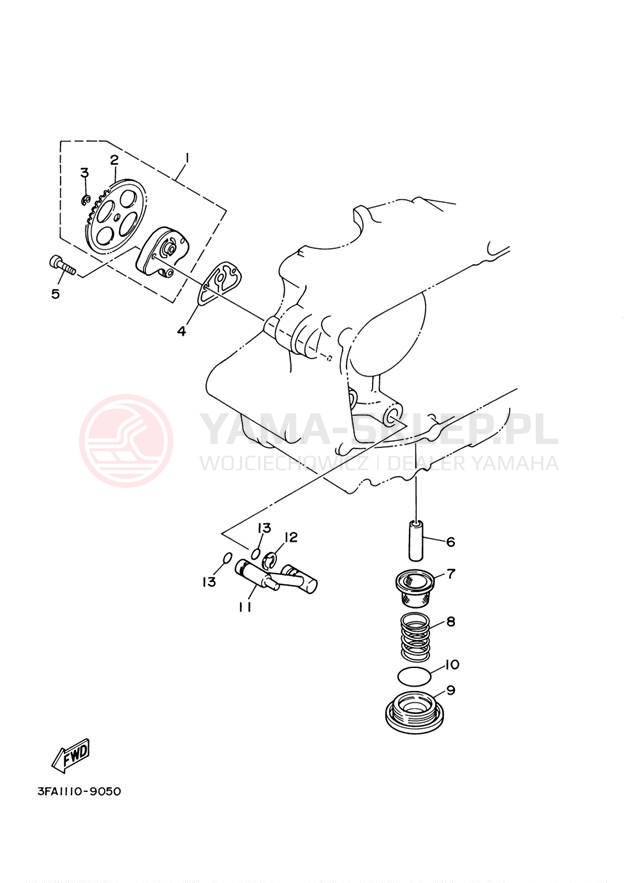Schemat "Pompa olejowa" do Yamaha GRIZZLY 125 YFM125GDGR