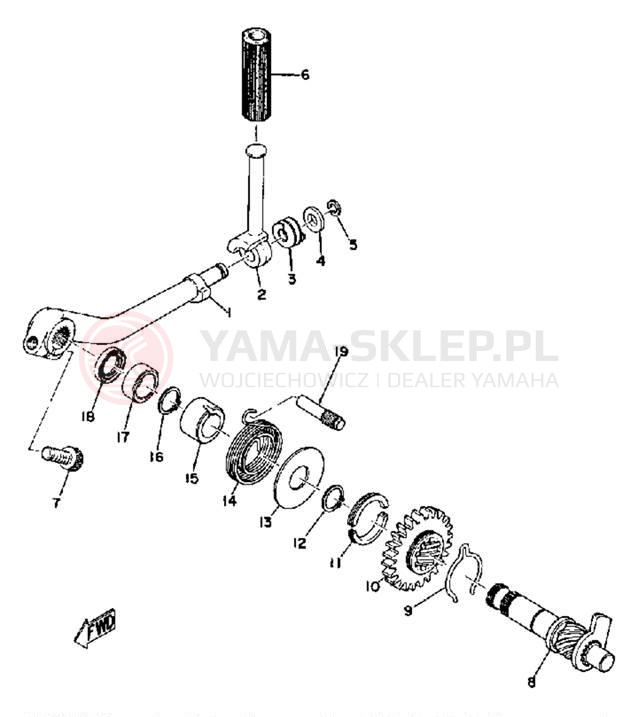Schemat "kopniak" do Yamaha DT175B