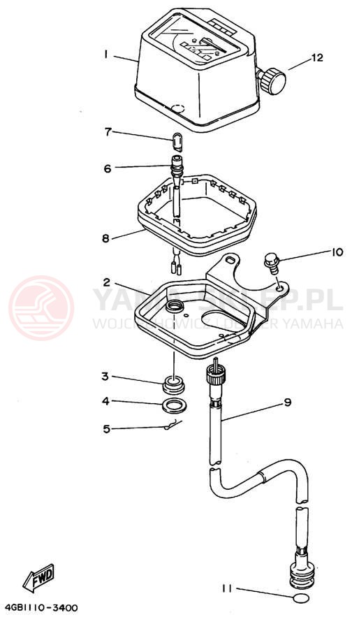 Schemat "licznik" do Yamaha KODIAK 4WD YFM400FWF_