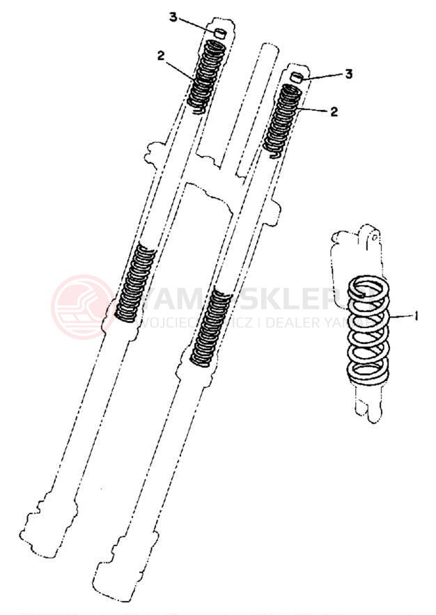Schemat "Zawieszenie przód" do Yamaha WR500ZD