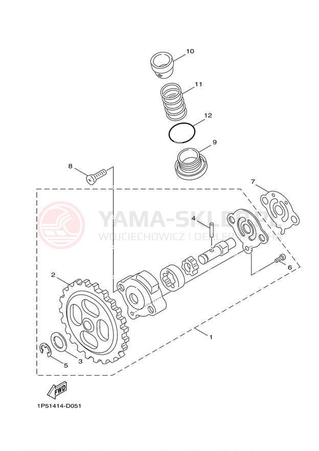 Schemat "Pompa olejowa" do Yamaha ZUMA 125 YW125BB/YW125BW
