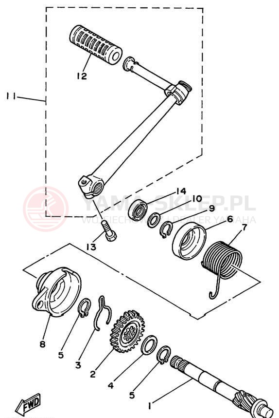 Schemat "rozrusznik" do Yamaha PW80 PW80L1