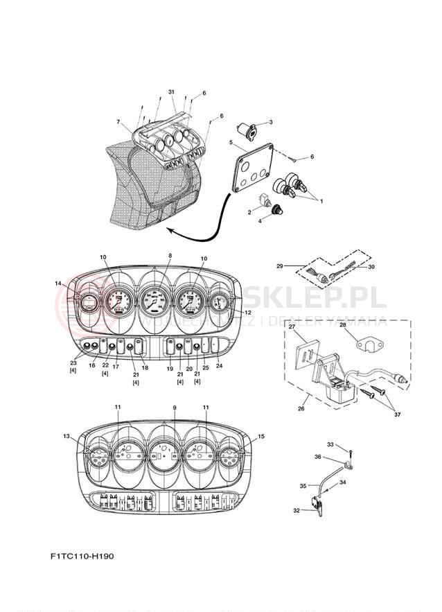 Schemat "układ elektryczny" do Yamaha AR210 FRT1100AJ
