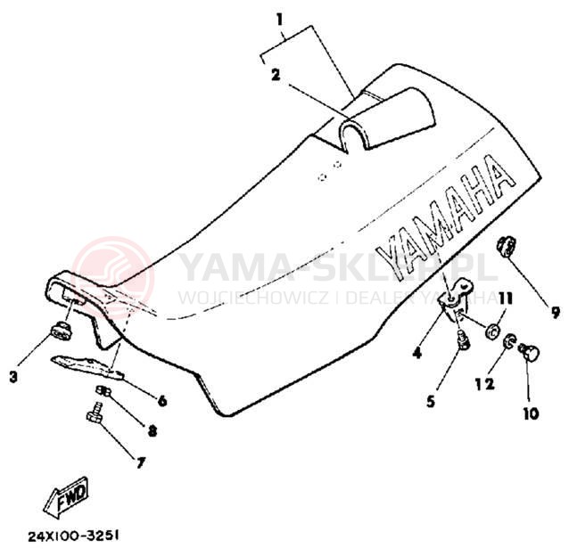 Schemat "siedzenie" do Yamaha YZ125K